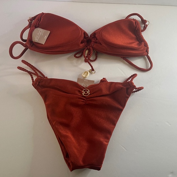 Gal Floripa Eclipse Top Supernova Bottom Bikini Swimsuit Small S Rust Alessandra - Picture 3 of 4